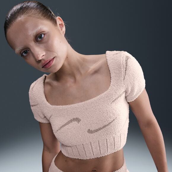 Nike Tops - Womens Size XS Nike Crop Top Phoenix Cozy Boucle Knit Sportswear Pink HV2770-667